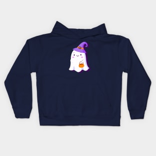 kawaii halloween ghost Kids Hoodie